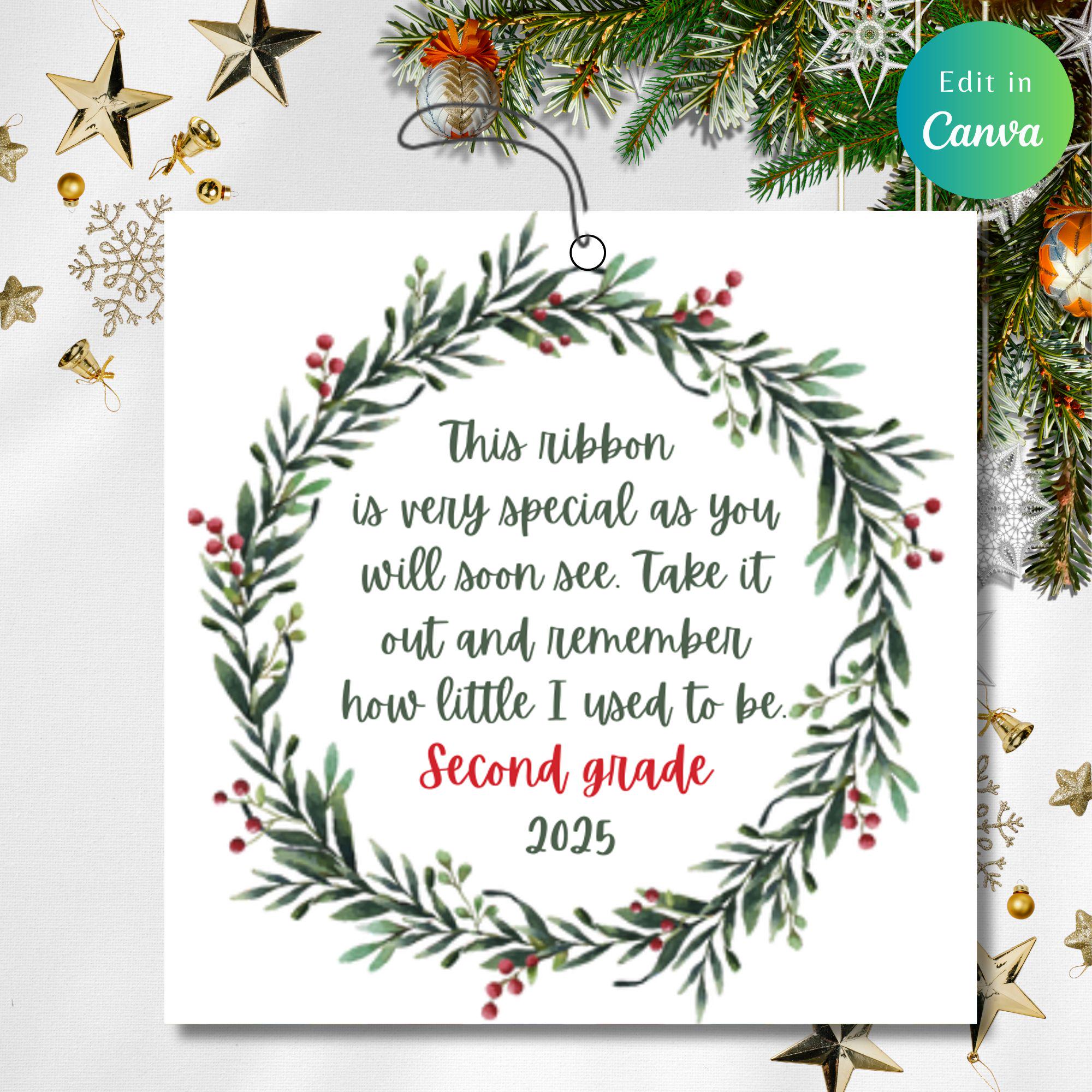 height ribbon ornament poem printable - etsy