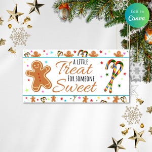 Editable GINGERBREAD COOKIE Bag Toppers, Cookie Bag Topper, Treat Bag topper, classroom gift bag, christmas bag topper, treat bags toppers