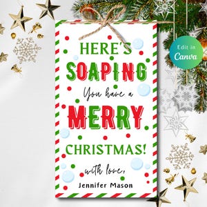 Étiquette-cadeau modifiable Vous avez un joyeux Noël, étiquettes-cadeaux de savon, étiquette de joyeux Noël, étiquette de cadeau de vacances, Savon vous, téléchargement immédiat