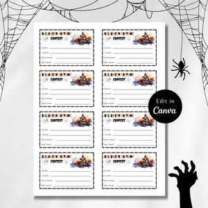 Editable HALLOWEEN COSTUME Contest Voting Cards, Halloween Games, Costume Contest, Halloween Ideas, Halloween Award, Contest Ballot