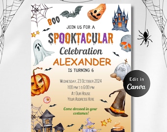 INVITO HALLOWEEN modificabile, invito compleanno Halloween, invito Halloween, invito festa Halloween, download immediato