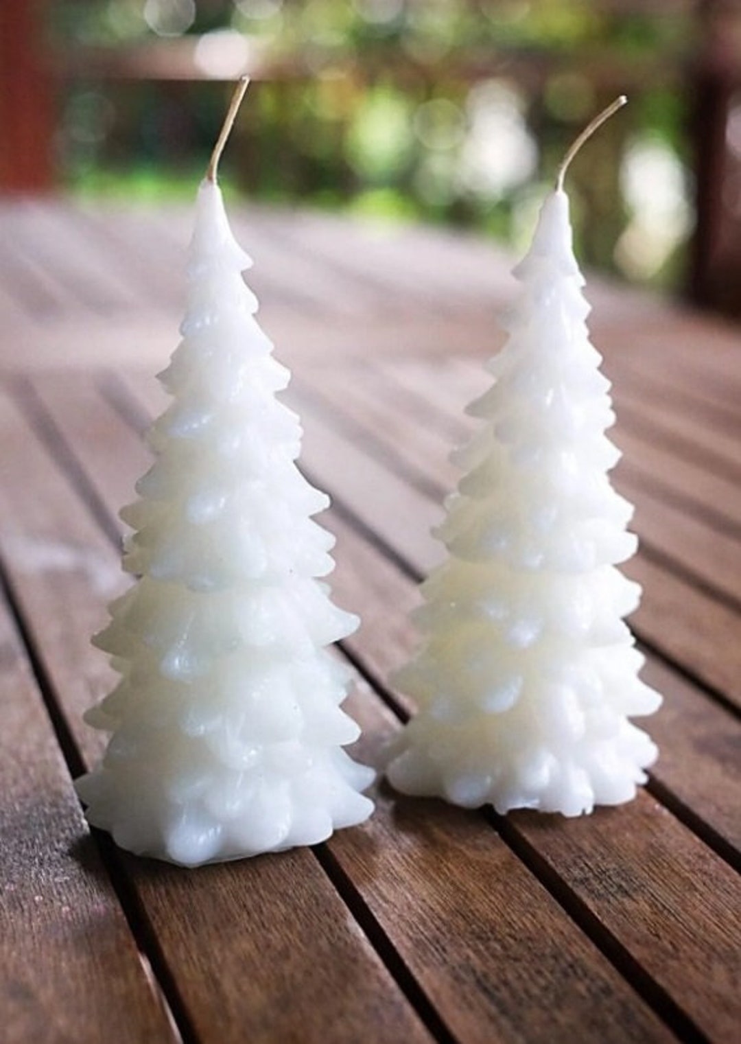 Set of 2 Decorative Pine Tree Candles Etsy