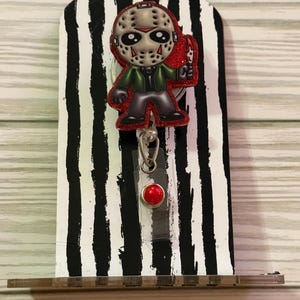 Jason Voorhees badge reel- Halloween badge reel- Horror lover badge reel-