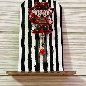 Freddy Krueger badge reel- Halloween badge reel- Horror lover badge reel-Elm Street badge reel