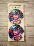 Cartoon Car Coasters: Flamingo, Ursula, Care Bears, Patrick Starr