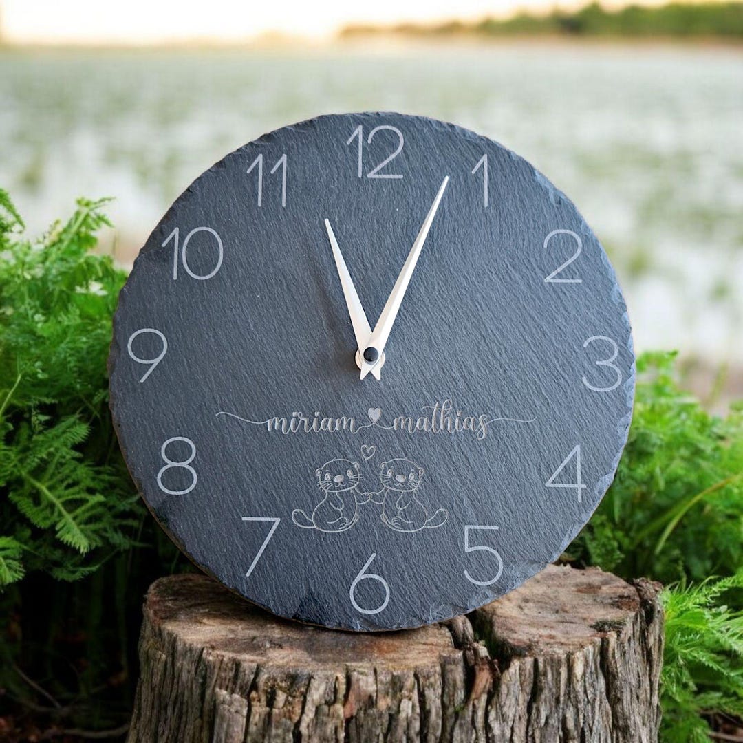 Personalisiertes Wanduhr aus Stein/Schiefer