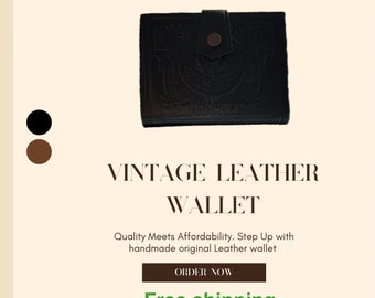 Morrocan Handcrafted Wallet Full Grain Leather - Slim & Eco-Friendly Billfold for Men, Perfect Anniversary or Birthday Gift