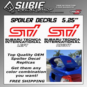 2 calcomanías y emblemas para alerones JDM STI Subaru WRX, réplicas OEM, juego de 2 pegatinas de vinilo para Forester Legacy Outback Type Ra S204 Spec B