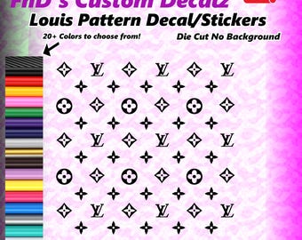 Louis Pattern Vinyl Decals, Die Cut No Background Stickers