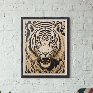 Laser Burn PNG | 3D Illusion | Engrave | Laser Ready | Digital Design File | Tiger GlowforgeFile