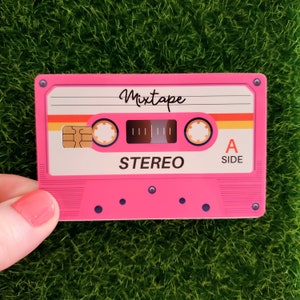 Mixtape Credit Card Skin, Retro Design Credit Card Skin, Mixtape Cassette Sticker, Credit Card Sticker, 90s Sticker, Credit Card Skin Pink image 1
