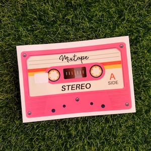 Mixtape Credit Card Skin, Retro Design Credit Card Skin, Mixtape Cassette Sticker, Credit Card Sticker, 90s Sticker, Credit Card Skin Pink image 2