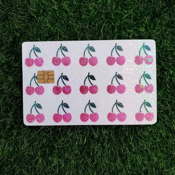 Cherry Print Credit Card Skin, Coquette Sticker, Coquette Credit Card Sticker, Cherry Print Sticker, Coquette Aesthetic, Debit Card Sticker