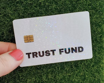 Trust Fund Credit Card Skin, Sparkly Credit Card Skin, Credit Card Sticker, Debit Card Skin, Trendy Gift, Gen Z Gift