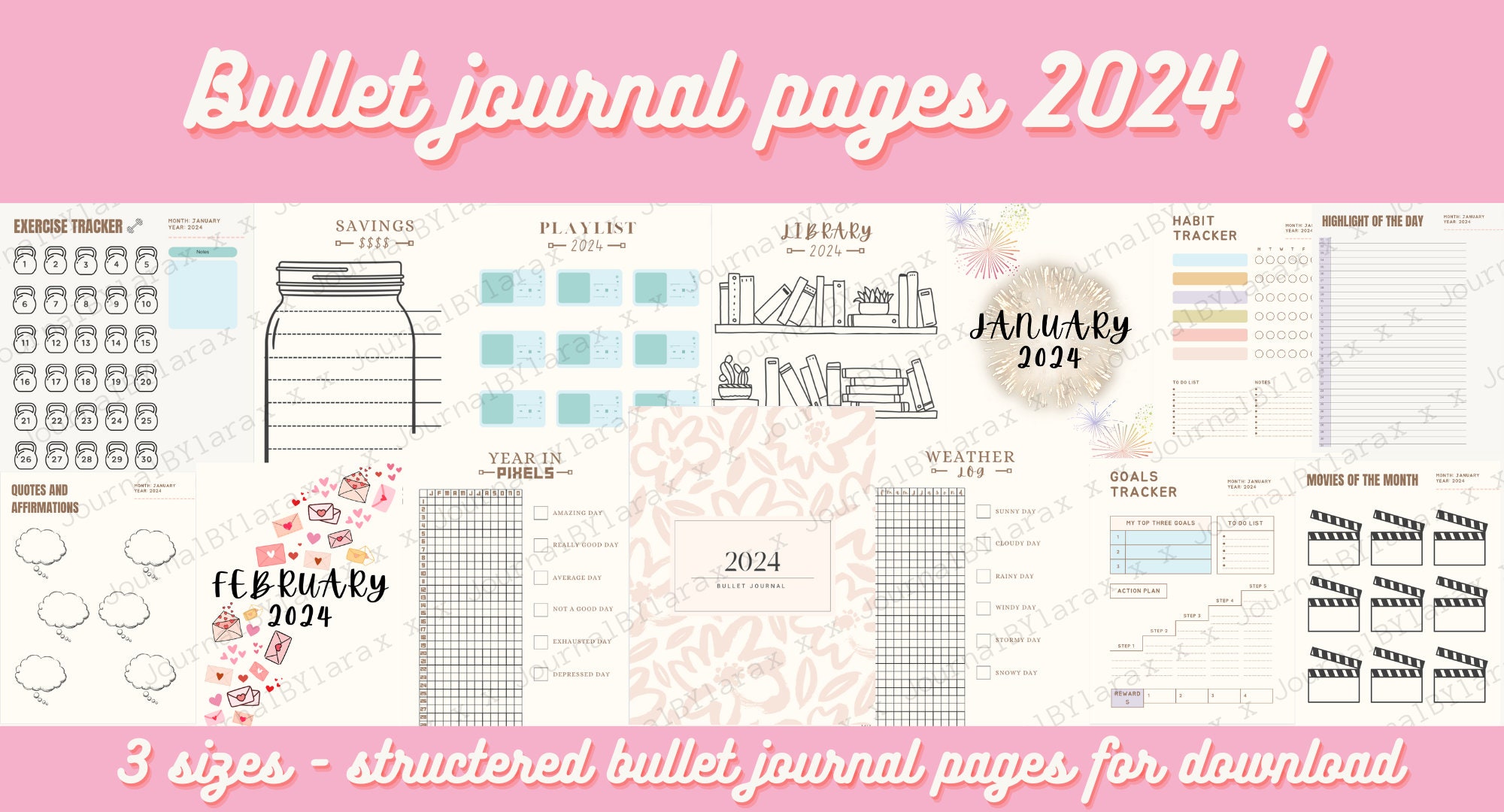 2024 Digital Bullet Journal, Printable Life Planner, Template Journal ...