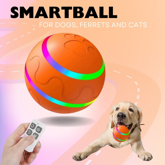 Active Automatic Rolling Fetch Ball for Dogs With Remote Control Motion Sensor Dog Toy Etsy