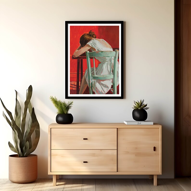 Tired Women Art, Women Digital Print, Women Printable Poster, Tired ...