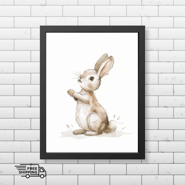 Rabbit Wall Arts, Nursery Wall Prints , Animal Nursery Poster, Kids Gift Room Decor, Baby Room Art, Baby Room Prints,  Printable Wall Art