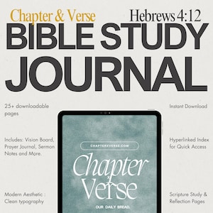 Bible Study Journal Digital Download | Modern Aesthetic Journal PDF | Instant Download| Printable | Hyperlinked Bible Notes |Goodnotes Bible