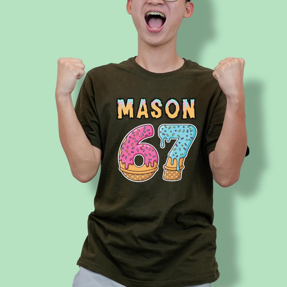 Six Seven Ice Cream Drip Sport 67 Fun Mason Meme Iron On, Drip Ice ...