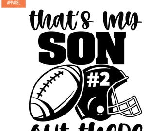 Football Mom Iron On Patches Decals Transfers Applique Letters for T-Shirts Personalized with Number | Thats my son out there