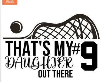 Lacrosse Mom Iron On Patches Decals Transfers Letters for T-Shirts Personalized with Number | Thats my granddaughter out there