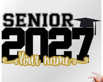 Senior 2027 Iron On with Name Patches – Jeans, Sweatpants and Jackets