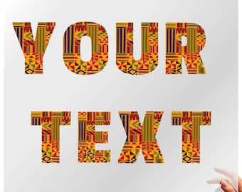 Custom Personalized African Kente Pattern Letters Iron On DTF Transfers Ready to Press
