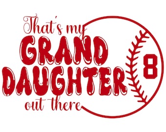 Grandma Softball Iron On Patches Decals Transfers Applique Letters for T-Shirts Personalized with Number | Thats my grandson out there