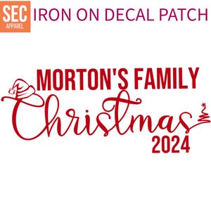 Personalized Family Christmas Iron On Decals Patch Transfers Applique Letters for t Shirts Fabric Clothing