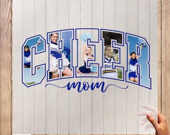 Custom Cheer Mom Iron On Transfer | Custom Photo Collage | Cheerleading Team Mom Gift | Personalized Cheer Gift