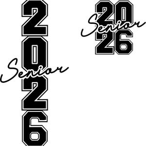 Senior 2026 Iron-On Patches – 2 Pack (Pocket Size & Pant Size) | Sideline Ready Appliqué for Jerseys, Hoodies, Bags