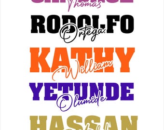 Custom Personalized Name Iron On Patches Decals Transfers Applique Letters for T-Shirts Fabric Clothing | Kids Adult Size 1
