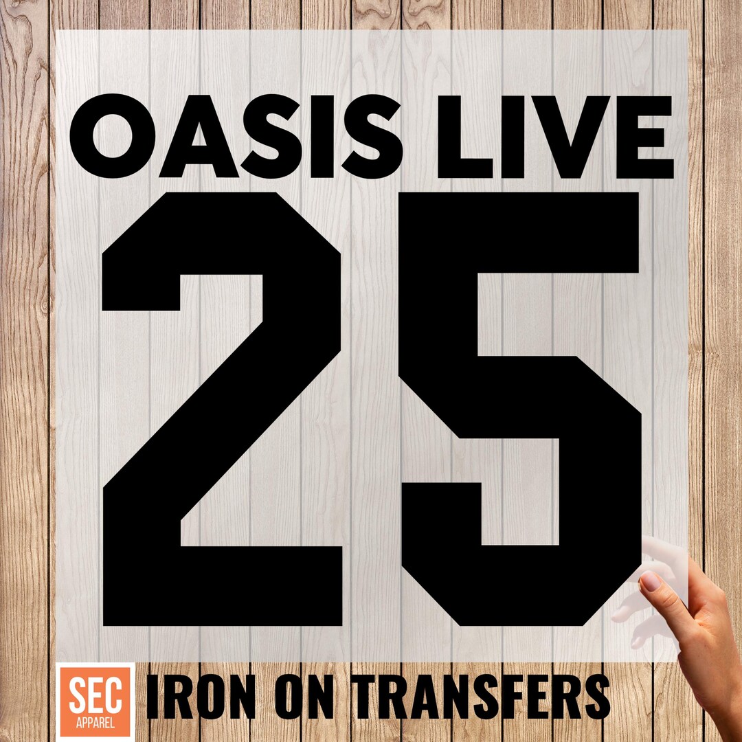 Oasis Live 25 Iron on Transfers – Easy, Vibrant & Long-lasting! - Etsy