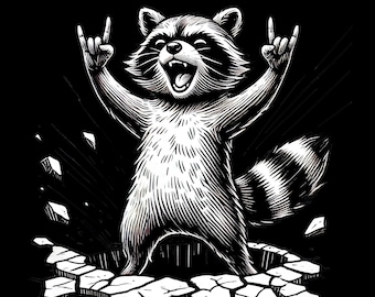 Raccoon DTF Iron on Patch for hats, shirts, bags and more