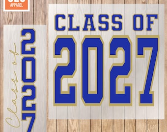 Senior 2027 Class of 2027 | 2 Color DTF Iron-On Patches – Jeans, Shirts, Sweatshirts and Jackets