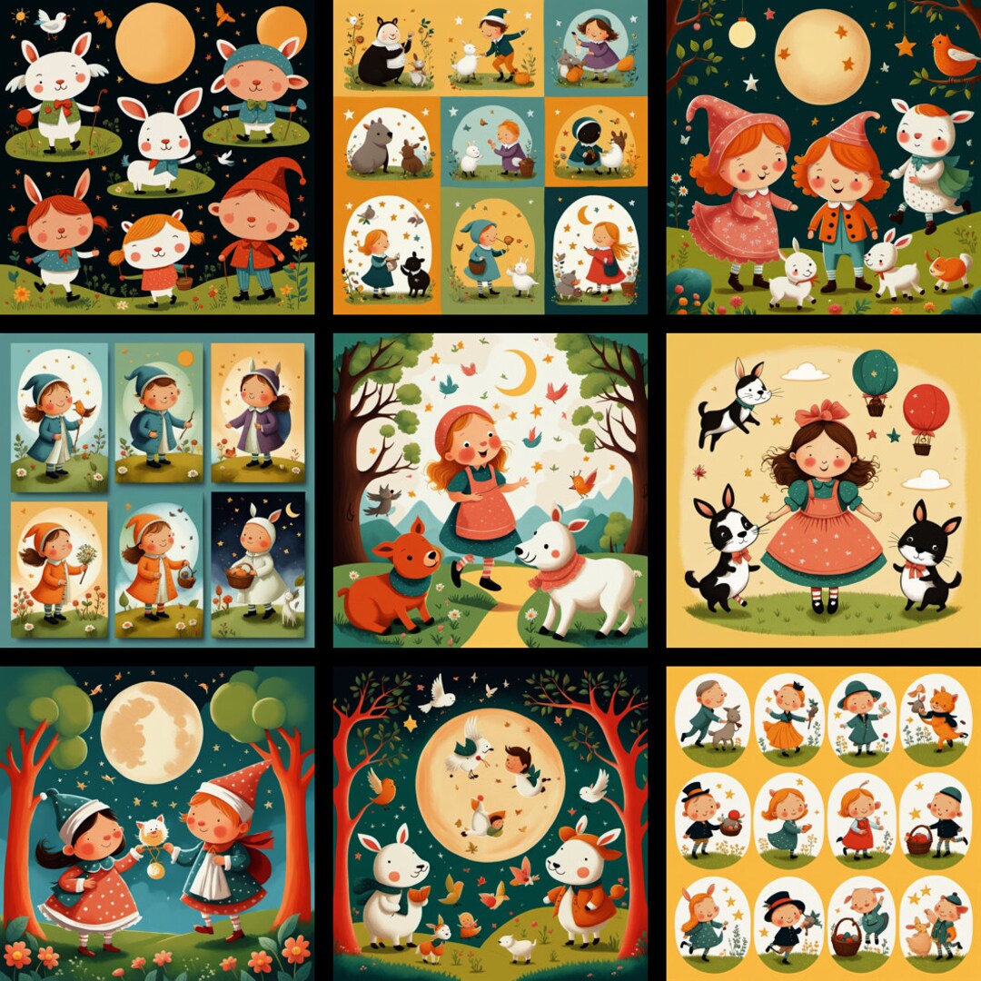 150 Nursery Rhyme Character Illustrations Charming & High-quality 300 ...