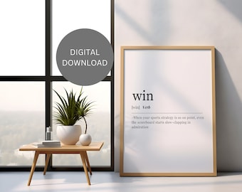 WIN DEFINITION | Printable Wall Art | Idea Gift | Inspirational Definition Art | Aesthetic Room Decor | Digital Download Print