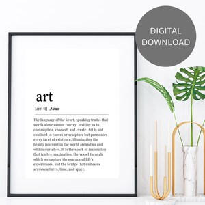DEFINIÇÃO DE ARTE | Arte de parede para impressão | Presente para amigo | Arte de definição de dicionário | Decoração estética do quarto | Download digital para impressão