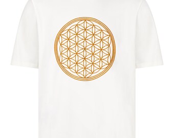 Unisex Flower of Life embroidered organic cotton T-shirt
