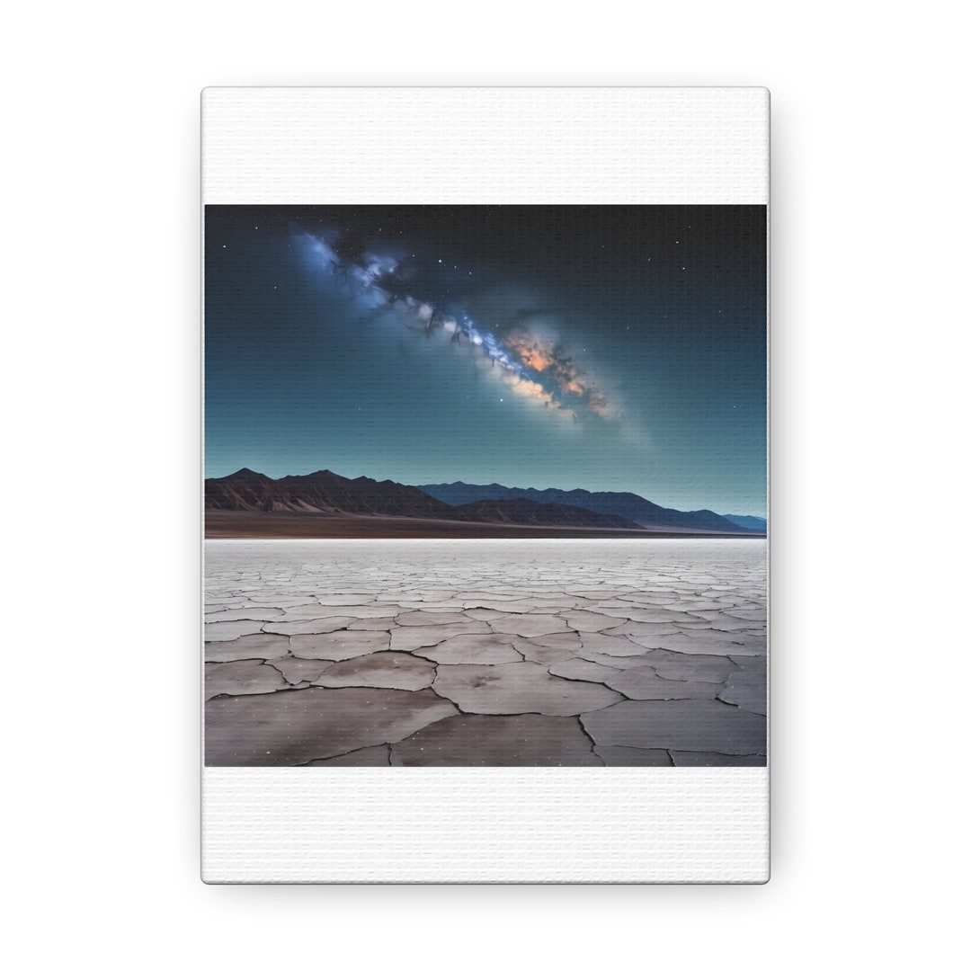 Badwater Basin Under Starry Sky Canvas Art - Cosmic Desert Night ...
