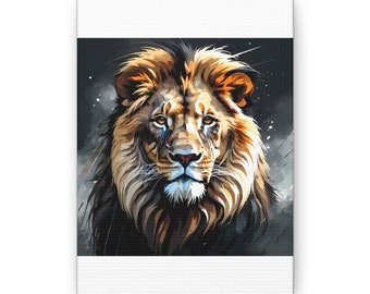 Canvaskunst koninklijke leeuw: majestueus natuurportret