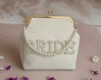 Bride Pearl Bag• Bride to be gift • Bridal shower purse •Bride gift • Bride Bag• Bride purse • Bachelorette party gift• Hens Party Bag