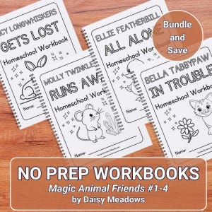 Magic Animal Friends Bundle #1-4 Daisy Meadows Bücher | Homeschool Workbook, Romanstudie, Literatur Einheit Curriculum druckbare PDF Homeschool