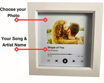 White frame custom song plaque, special Gift for someone special