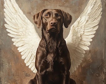 Labrador Retriever Guardian Angel (Chocolate)