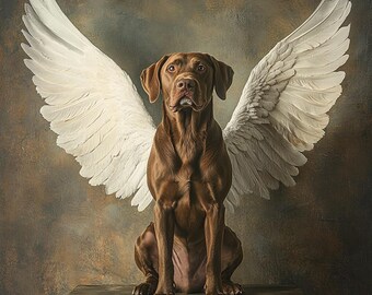 Labrador Retriever Guardian Angel (Chocolate)