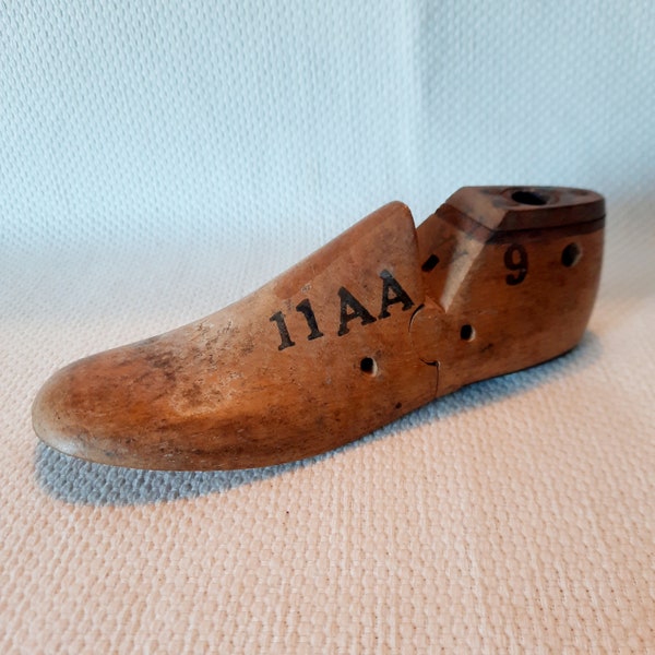 Vintage Child's Size Wooden Cobbler's Shoe Form, Krentler Bros., Milwaukee