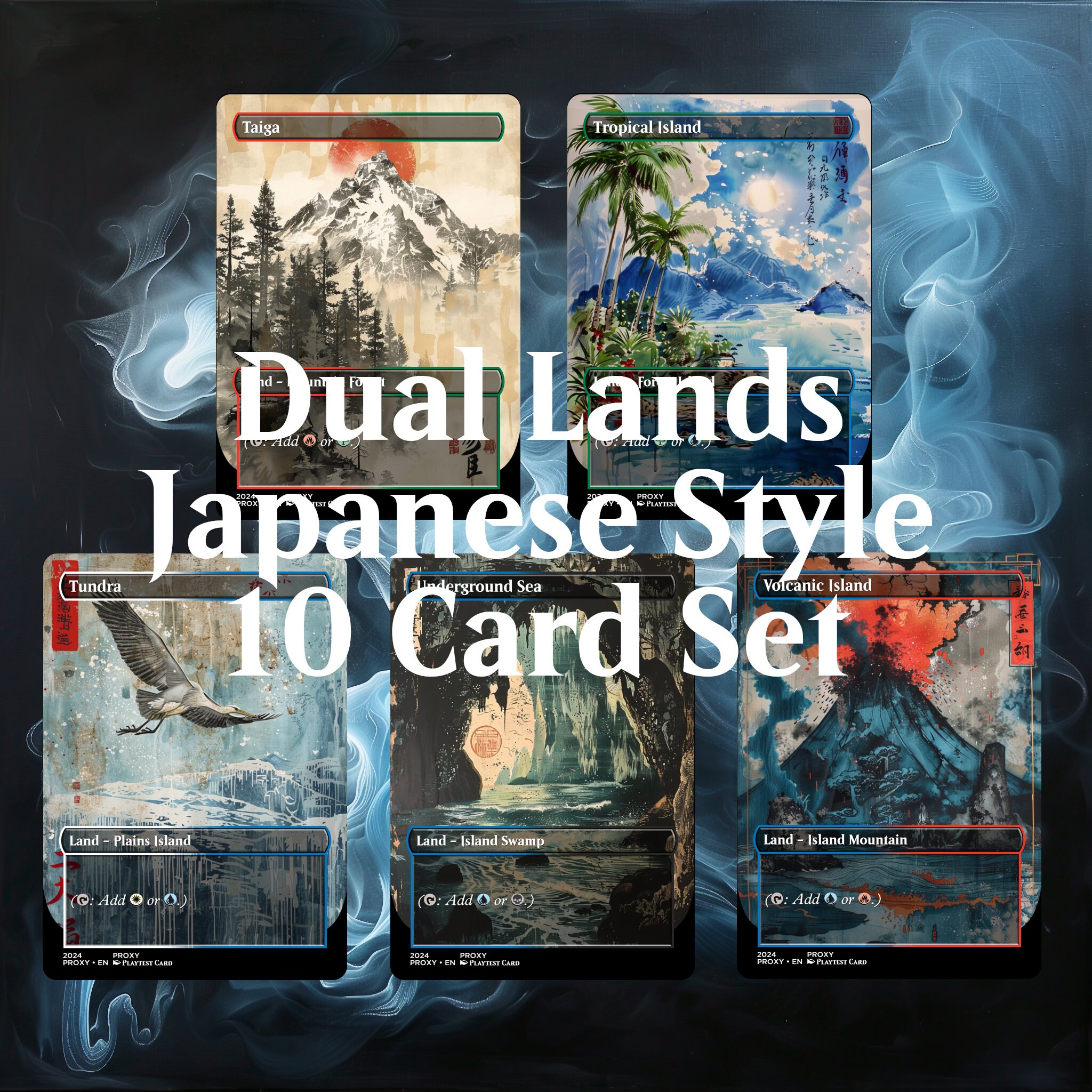 Custom Proxy Base Japanese Style Dual Land Proxy Set - Custom Proxy for Commander ...