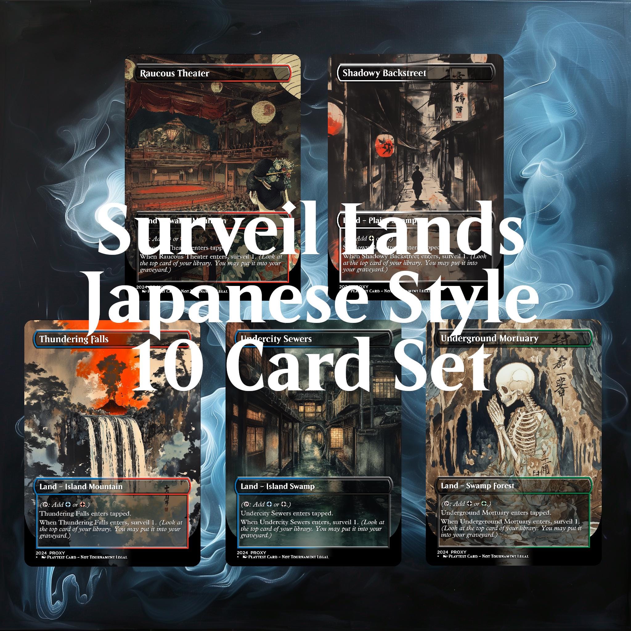 Custom Proxy Base Japanese Style Surveil Lands Proxy Set - Custom Proxy Commander ...